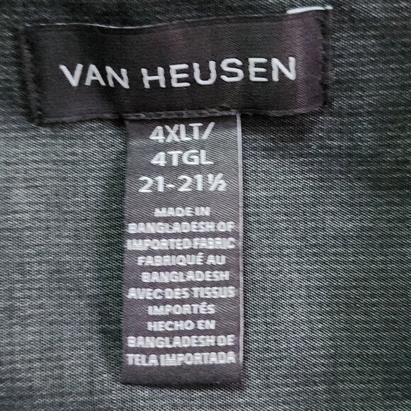 Van Heusen Shirt Mens Plus Size 4XL Brown Black Tropical Palm Leaf Dark Vacation - Picture 4 of 8